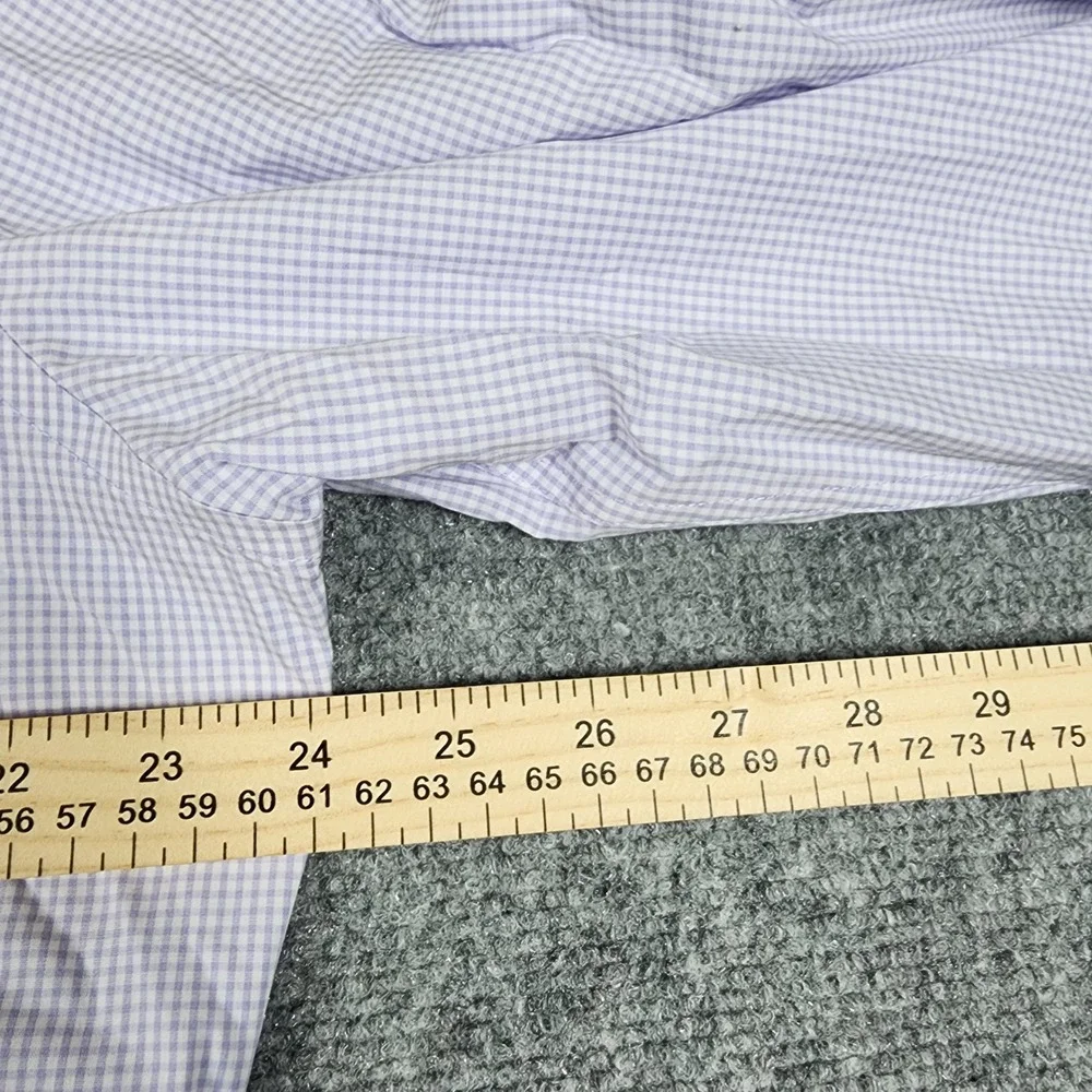 Banana Republic Slim Fit Shirt XLPurple Gingham Wrinkle Resistant Mens Button Up